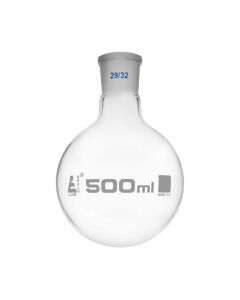 Florence Boiling Flask, 500ml - 29/32 Interchangeable Joint - Borosilicate Glass - Round Bottom - Eisco Labs
