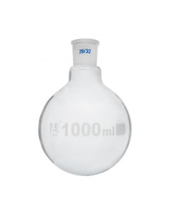 Florence Boiling Flask, 1000ml - 29/32 Interchangeable Joint - Borosilicate Glass - Round Bottom - Eisco Labs