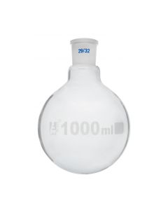 Florence Boiling Flask, 1000ml - 29/32 Interchangeable Joint - Borosilicate Glass - Round Bottom - Eisco Labs