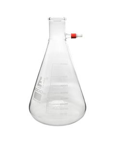 Filtering Flask, 5000ml - Borosilicate Glass - Conical Shape, with Integral Plastic Side Arm - White Graduations - Eisco Labs