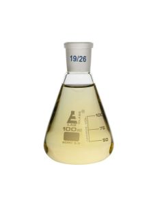 Erlenmeyer Flask, 100ml - 19/26 Joint, Interchangeable - Borosilicate Glass - Conical Shape, Narrow Neck - Eisco Labs