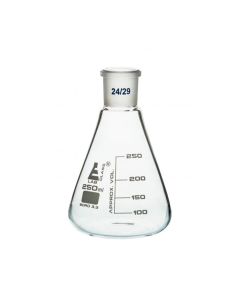 Erlenmeyer Flask, 250ml - 24/29 Joint, Interchangeable - Borosilicate Glass - Conical Shape, Narrow Neck - Eisco Labs