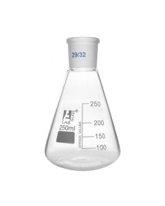 Erlenmeyer Flask, 250ml - 29/32 Joint, Interchangeable - Borosilicate Glass - Conical Shape, Narrow Neck - Eisco Labs