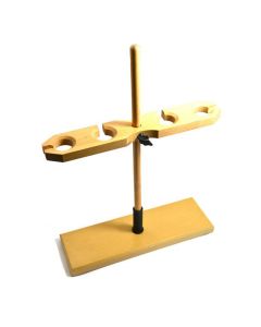 Eisco Labs Adjustable Wooden Funnel Stand for 4 Funnels, 1.5" Hole Diameter, 20" Tall