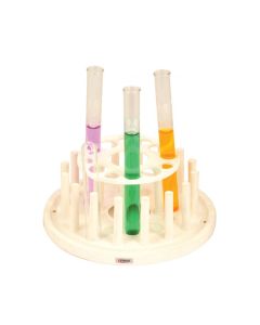Test Tube Rack, Round - Holds 12 Tubes (4 x 25mm and 8 x 19mm) - Polypropylene - Eisco Labs