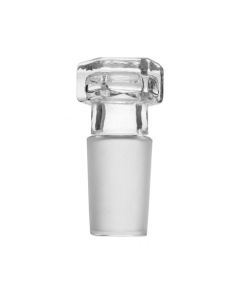 Hollow Stopper, Hexagonal - 14/23 Cone - Flat End - Borosilicate Glass - Eisco Labs