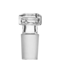 Hollow Stopper, Hexagonal - 19/26 Cone - Flat End - Borosilicate Glass - Eisco Labs