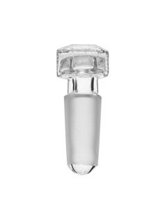 Hollow Stopper, Hexagonal - 10/19 Cone - Round End - Borosilicate Glass - Eisco Labs