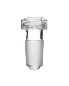Hollow Stopper, Hexagonal - 19/26 Cone - Round End - Borosilicate Glass - Eisco Labs
