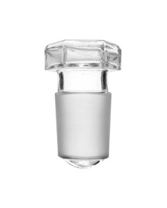 Hollow Stopper, Hexagonal - 29/32 Cone - Round End - Borosilicate Glass - Eisco Labs