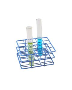 Blue Epoxy Coated Steel Wire Test Tube Rack, 20 Holes, Outer Diameter permitted of tubes 18-20mm or less , 4 X 5 Format