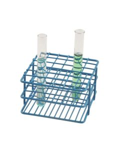 Blue Epoxy Coated Steel Wire Test Tube Rack, 36 Holes, Outer Diameter permitted of tubes 10-13mm or less , 6 X 6 Format