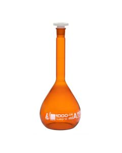 Volumetric Flask, 1000ml - Class A - Polypropylene Stopper - Borosilicate 3.3 Glass - Eisco Labs