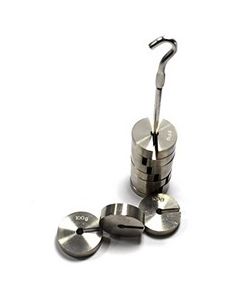 Eisco Labs Stainless Steel Slotted Set of Masses with Hanger - 9 Weights - 100g