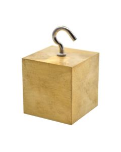 Density Cube with Hook, Brass (Br) - Element Stamp - 0.8 Inch (20mm) Sides - For Density Investigation, Specific Gravity & Specific Heat Activities - Eisco Labs