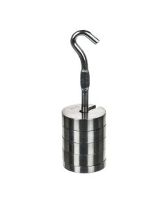 Eisco Labs Stainless Steel Mass and Hanger Set - 4 Slotted 50g Weights and Hanger, Total 250g
