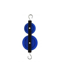 Double Long Pulley, 2" Diameter / 1.5" Diameter - Mounted in a Heavy Duty Metal Frame - Eisco Labs