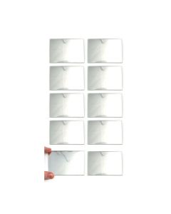 10 Pack Rectangular Plano Glass Mirror, 4" x 3" - 2.5mm Thick Approx. - Eisco Labs