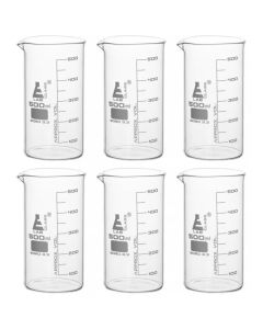 Beaker Tall form, with spout made of borosilicate glass, graduated, 500ml, PK/6