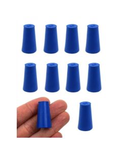 Solid blue ASTM neoprene stoppers: ASTM Size: #00 Bottom 10mm Top 15mm Length 25mm Made from long