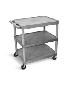 Utility Cart - 3 Shelves Structural Foam Plastic - Silver