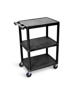 Utility Cart - 3 Shelves Structural Foam Plastic -Black