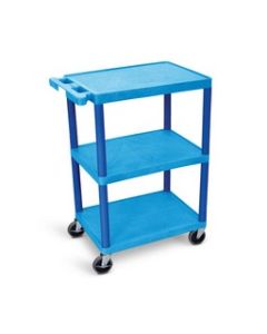 Utility Cart - 3 Shelves Structural Foam Plastic - Blue