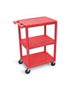 Utility Cart - 3 Shelves Structural Foam Plastic - Red