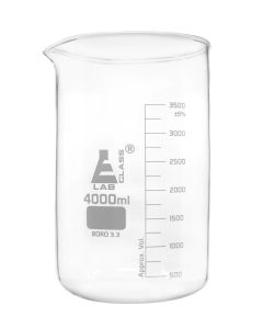 4000ml Beaker Low form, with spout made of borosilicate glass, graduated