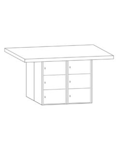 Hann L4A Four Station Steel Base Workbench With 12 Horizontal Lockers 54 x 64
