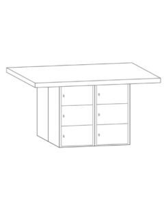 Hann L4A Four Station Steel Base Workbench With 12 Horizontal Lockers 54 x 64-Astro Gray-Yes