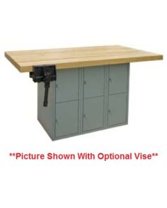 Hann L5 Two Station Steel Base Workbench With 6 Vertical Lockers 28 x 64