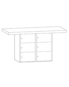 Hann L5A Two Station Steel Base Workbench With 6 Horizontal Lockers 28 x 64
