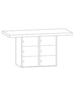 Hann L5A Two Station Steel Base Workbench With 6 Horizontal Lockers 28 x 64