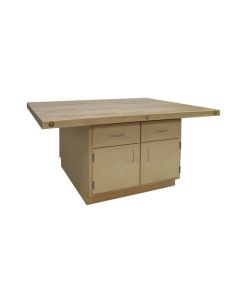 Hann LCB-32-4V Double Door Two Drawer Four Station Workbench With Vises 54 x 64