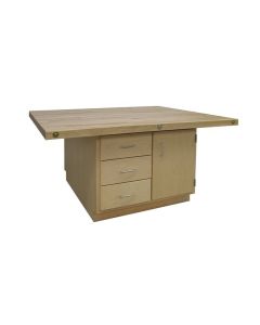 Hann LCB-37-4V Three Drawer One Cabinet Four Station Workbench With Vises 54 x 64