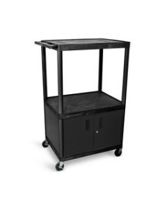 54"H AV Cart - Three Shelves, Cabinet