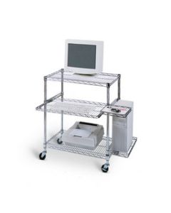 Adjustable Wire Mobile Workstation - Pullout Tray