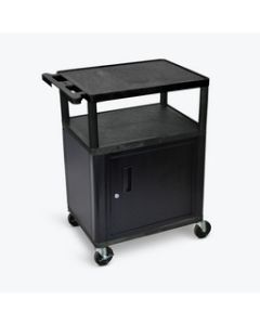 34"H AV Cart - Three Shelves, Cabinet