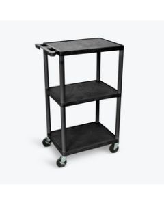 42"H AV Cart - Three Shelves - Black