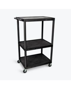 54"H AV Cart - 3 Large Shelves, Electric