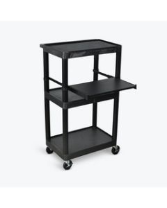 45"H Heavy-Duty AV Cart - 3 Shelves, Pullout