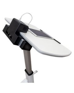 Pneumatic Height-Adjustable Lectern / Mobile Standing Desk with KwikBoost EdgePower® Charging Station