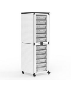 Modular Classroom Storage Cabinet - 2 stacked modules with 12 small bins