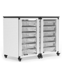 Modular Classroom Storage Cabinet - 2 side-by-side modules with 12 small bins