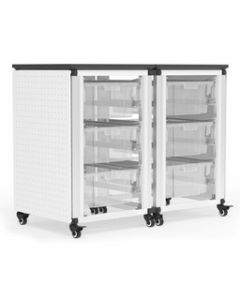 Modular Classroom Storage Cabinet - 2 side-by-side modules with 6 large bins