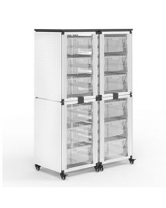 Modular Classroom Storage Cabinet - 4 stacked modules with 12 large bins