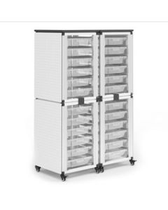 Modular Classroom Storage Cabinet - 4 stacked modules with 24 small bins