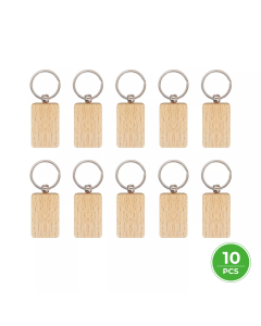 Rounded Rectangle Wooden Keychain (10pcs)