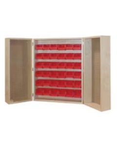 Hann PC-936 Wall Mounted Bin Storage Cabinet With 36 Bins and Pegboard Panels 12 x 28